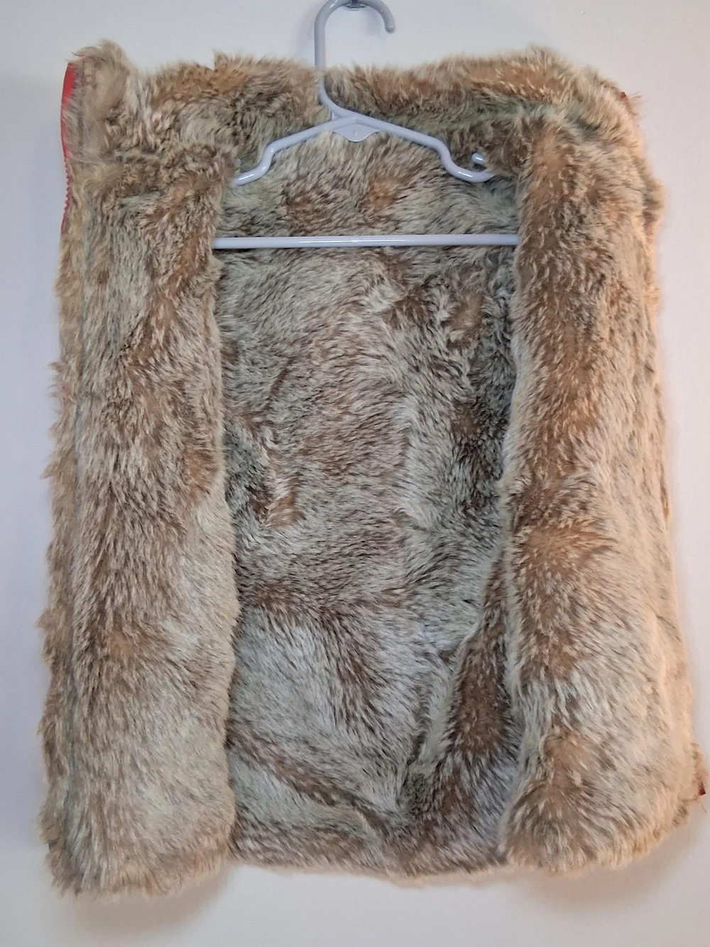GAP Red Faux-Fur Lined Girls' Hooded Vest Size XS